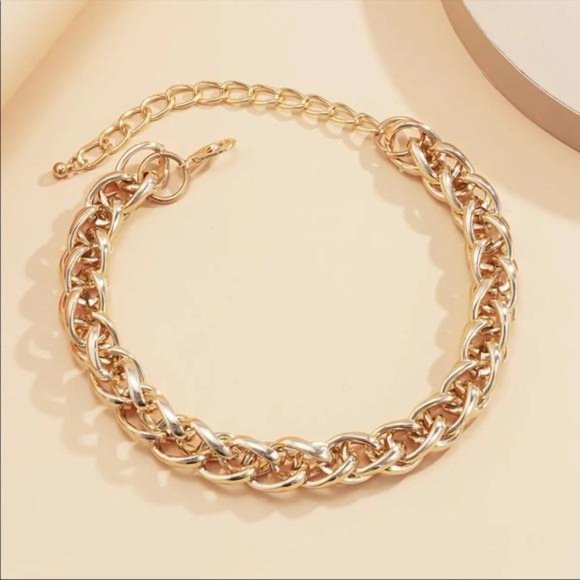 NEW 18K GOLD HOP CHAIN CHOKER NECKLACE - Picture 5 of 7